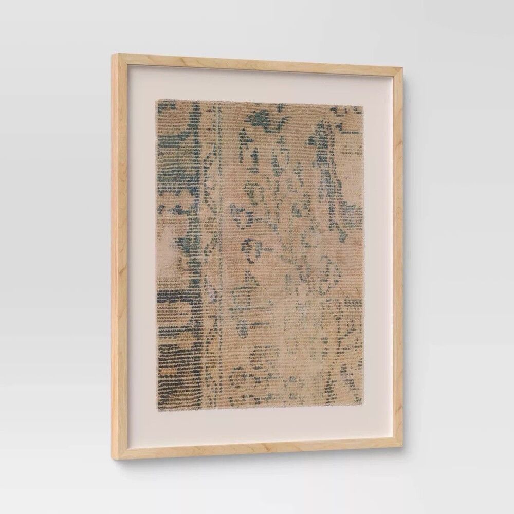 Threshold 24x30 Textured Fabric Framed Wall Art Neutral Decor